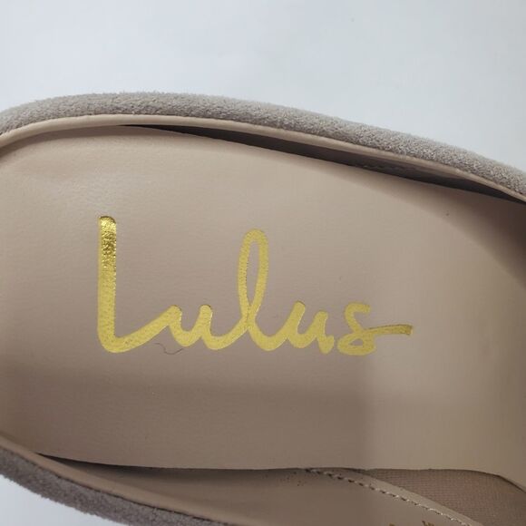 LULUS Mule Heels Zelah Camel Suede Square Toe Shoes Size 5.5 2.5" heel - Picture 11 of 11